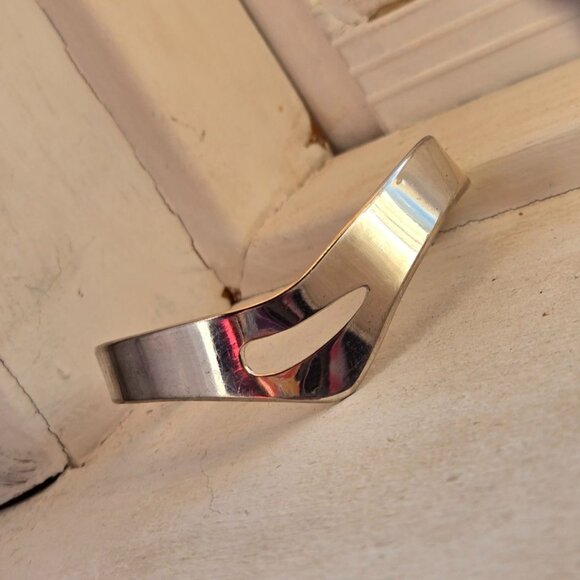 Vtg Alpaca Mexico German silver lot pink inlay MCM Bracelet & Geometric earrings - Picture 13 of 14